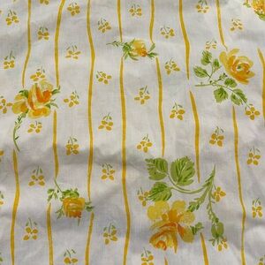 🛏️ Vintage Martex Yellow Floral Percale Twin Fitted Sheet – Cottagecore Bedding